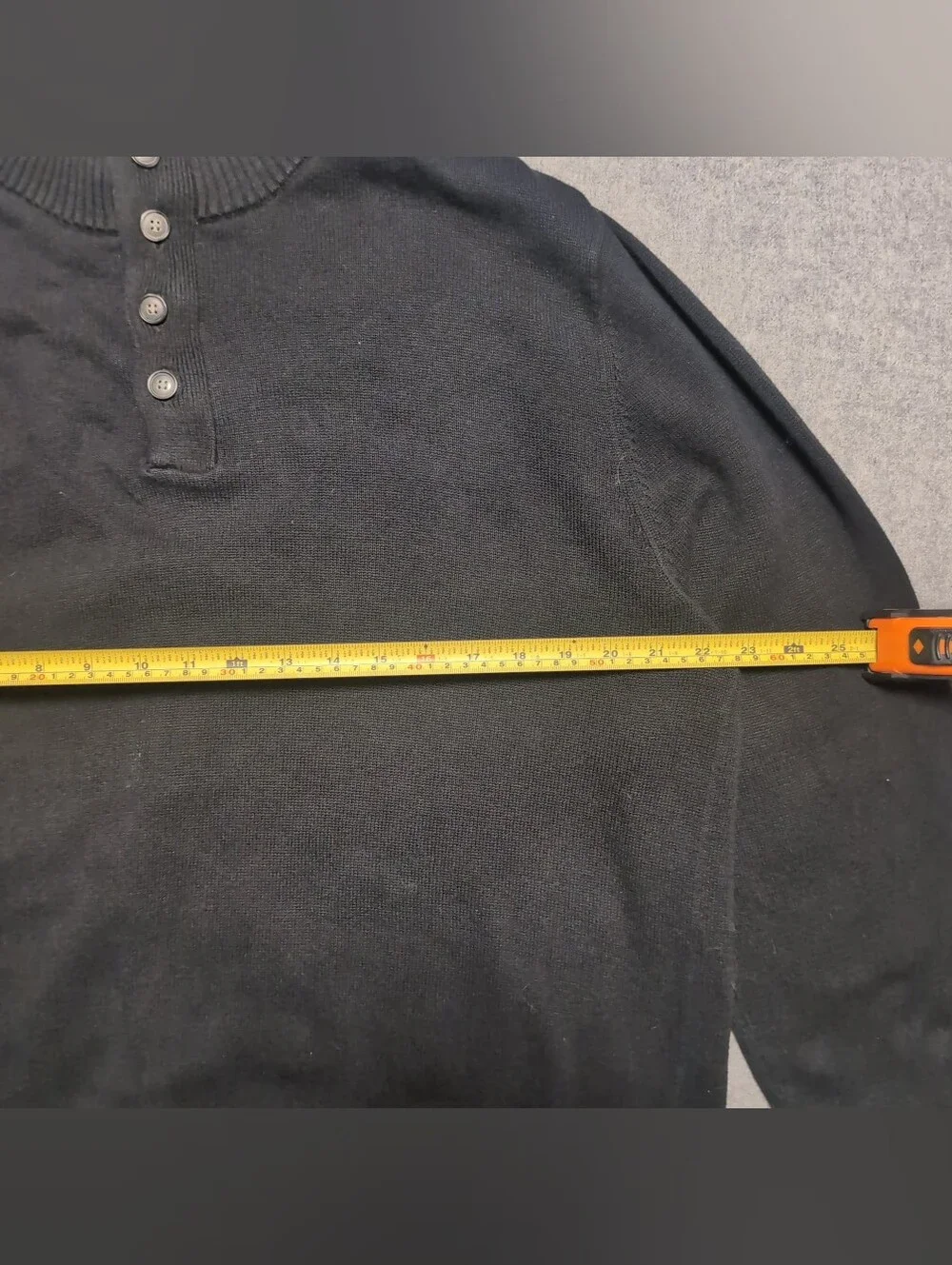 Club Room Black Zip-Style Button Mock-Neck Sweater Size XL